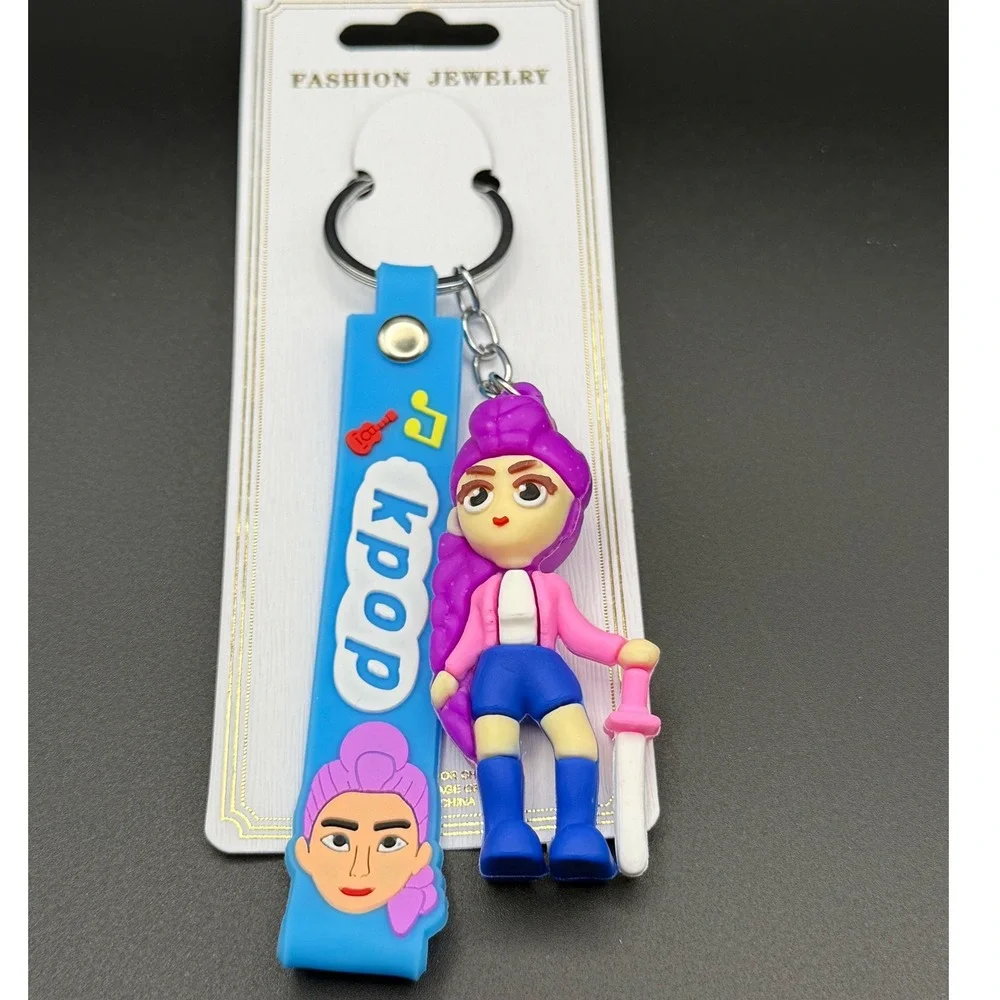 POP Character‎ Keychain Blue Strap Girl Figure Bag Charm